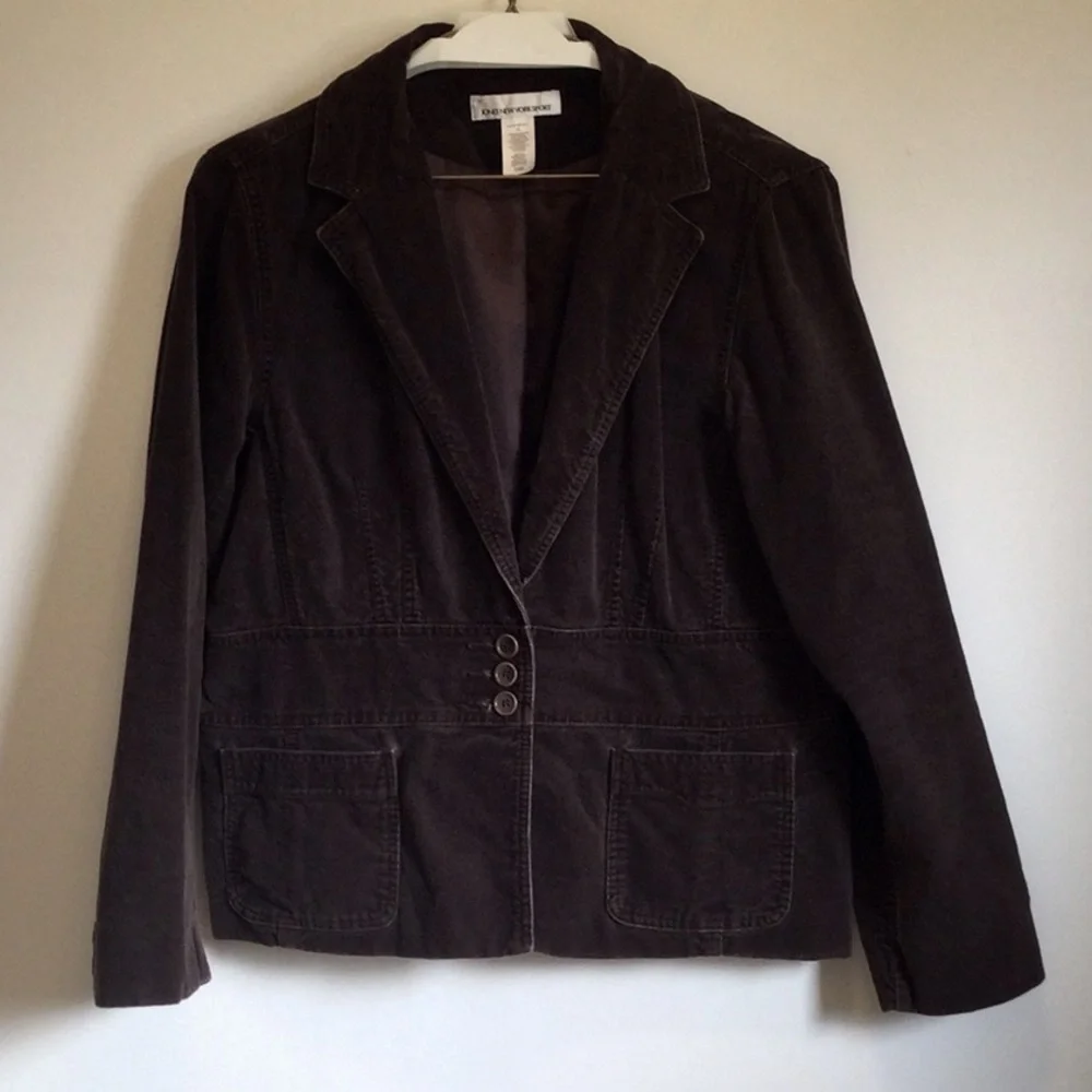 Jones New York Sport Blazer Jacket, dark brown, XL - Picture 1 of 6